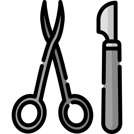 Surgical scissors used in medical procedures and surgeries