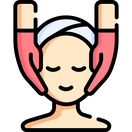 A facial treatment icon representing skincare, beauty, and wellness