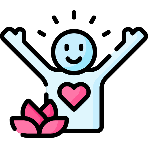 Colorful wellness and self-care icon representing holistic health and happiness